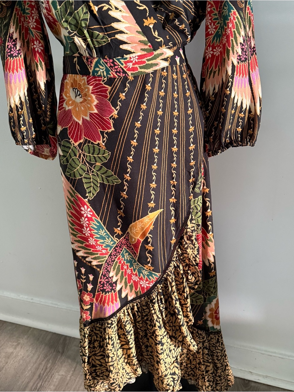 Farm Rio x Anthropologie Amorina Tropical Bird Wrap Dress - Picture 4 of 14